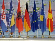 Western Balkans countries' flags during Berlin process