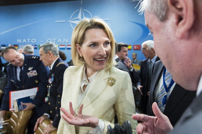 Mimi Kodheli (Minister of Defence, Albania); Photo: NATO
