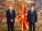 EU Ambassador David Geer presents credentials to President Pendarovski